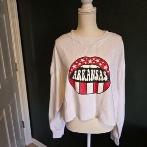 Arkansas Razorbacks Cropped Corded Sweatshirt